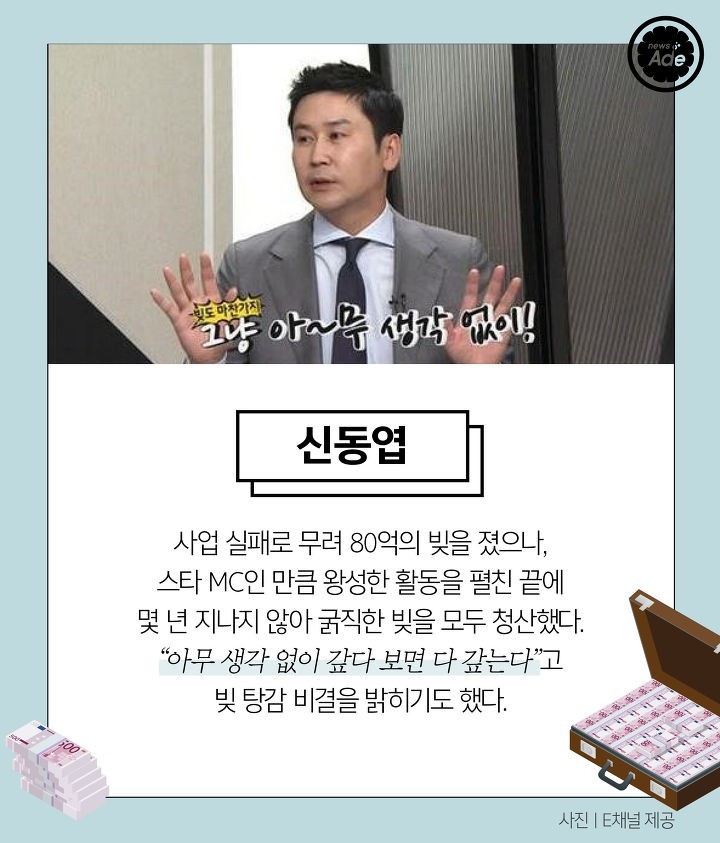 거액의 빚을 청산한 연예인들 | 인스티즈