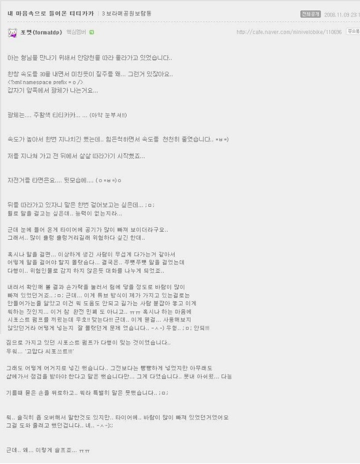 네티즌들이 오작교가 되어 맺어준 자전거커플 | 인스티즈