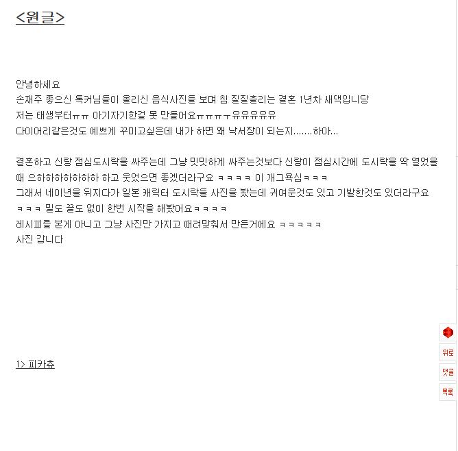[판] 추가1) 손재주없는 새댁의 망한 도시락들ㅋ..ㅋㅋㅋ...ㅋ... | 인스티즈