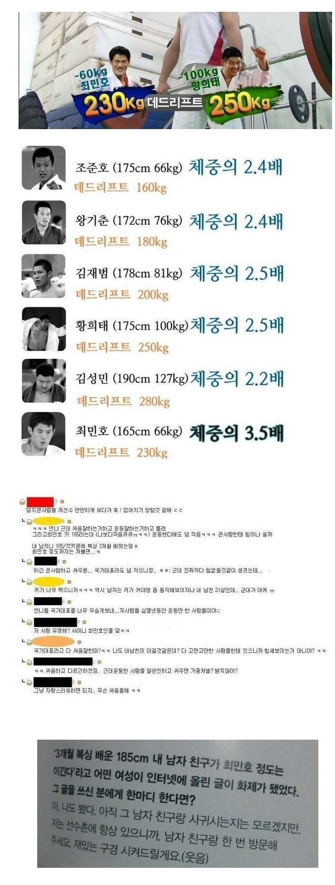 최민호 강호동 안고 데드리프트 (BG | 인스티즈