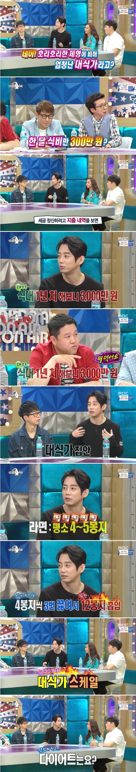 라디오스타 - 한달 식비만 300만원이 나온다는 연예인.jpg | 인스티즈