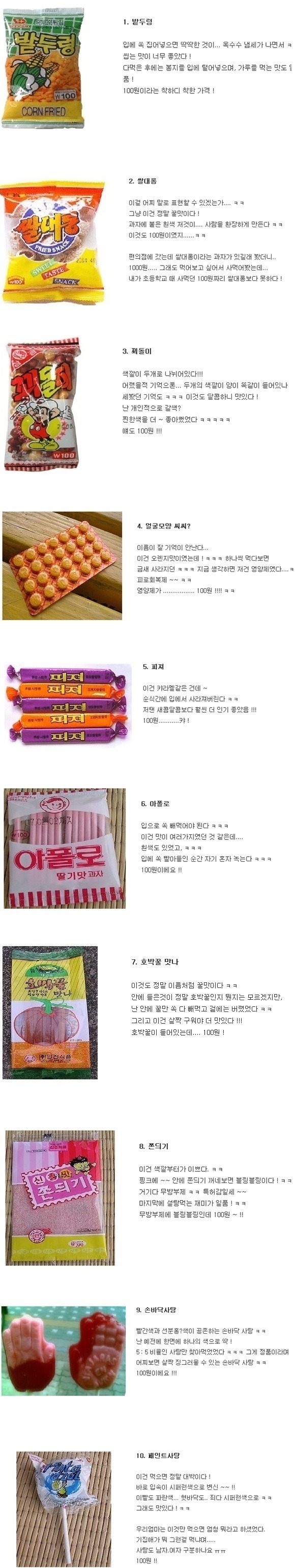 추억의 100원 짜리 불량식품들.jpg | 인스티즈