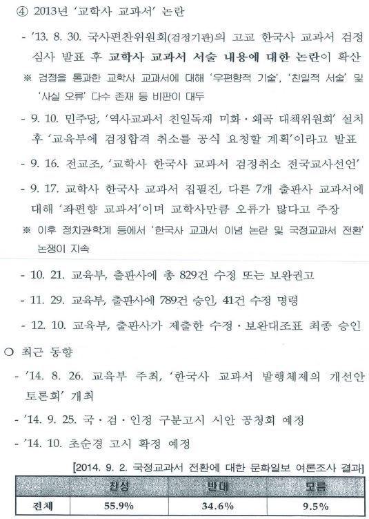 청와대에서 작성한 국정교과서 도입 필요성 | 인스티즈