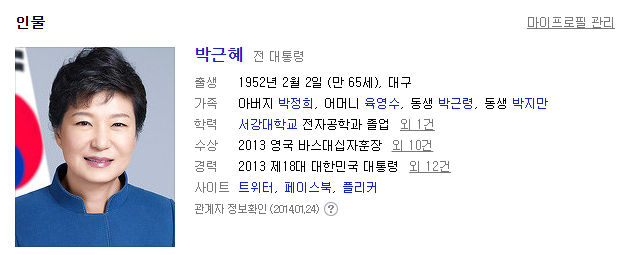 다음 네이버 박근혜 프로필 | 인스티즈
