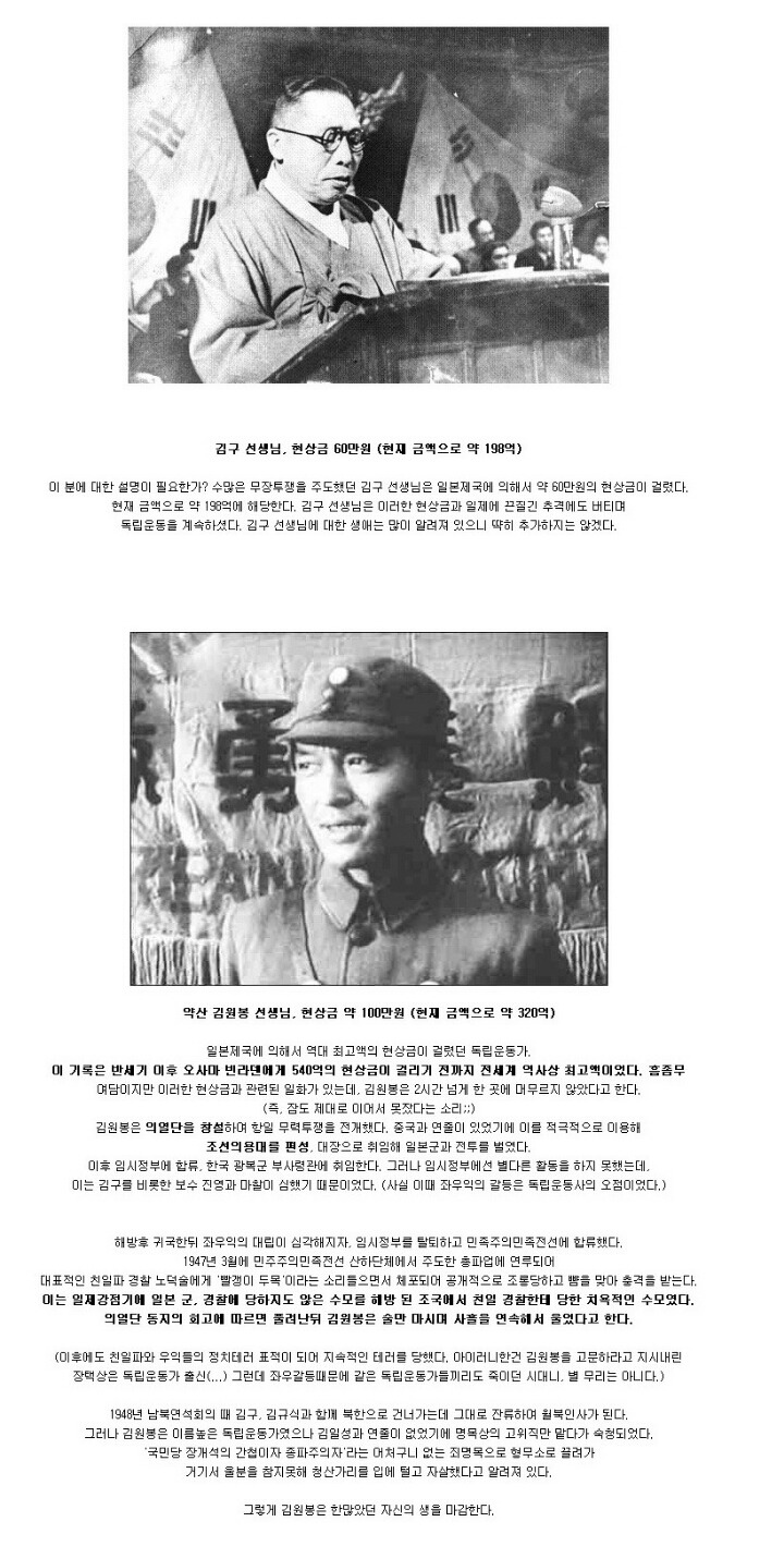일제 강점기 시절 어느 독립 운동가의 현상금 | 인스티즈